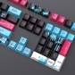 Red Blue Graffiti 104+22 PBT Dye-subbed Keycaps Set Cherry Profile for MX Switches Mechanical Gaming Keyboard